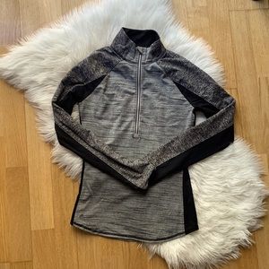 (3/$21) Athleta Heathered Gray Long Sleeve Zip Top | XS